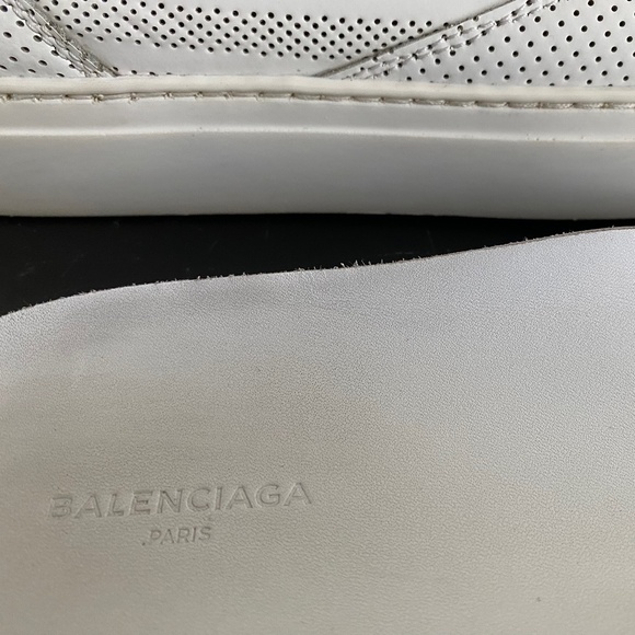 Balenciaga white leather hi top rubber shoes sneakers 40-7M9 perforated trainers main image 5